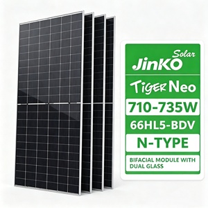Nuevo <span class=keywords><strong>Panel</strong></span> <span class=keywords><strong>Solar</strong></span> Bifacial Jinko 720W 730W 735W Tipo N TOPCon, Precio de Fábrica de Módulos Fotovoltaicos Tipo N - Product Image 1