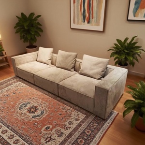 Sofá Seccional Modular Minimalista Italiano Tipo Bloque de Tofu, Ecológico, Tejido Resistente, Relleno de Esponja, Ideal para Apartamentos Pequeños - Product Image 2