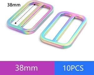 Metal Rainbow Swivel <b>Snaps</b> <b>Hooks</b> With Rainbow D Rings And Tri Glides Rainbow Purse Hardware Slide Buckles - Product Image 2