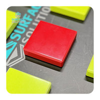 Plan de travail de cuisine en acrylique rouge vif de 12 mm, surface solide
