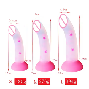 Commercio all'ingrosso cuore stella liquido Silicone incandescente nel buio <span class=keywords><strong>Dildo</strong></span> Shopping Online 9 pollici di spessore <span class=keywords><strong>Dildo</strong></span> per le donne - Product Image 5