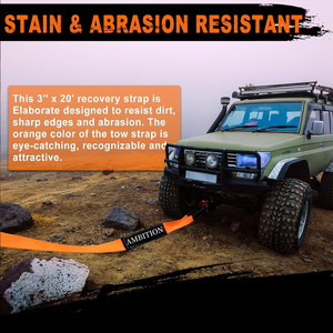 Cinghia di Traino AMBITION 4'' 20ft, Cinghie di Recupero con Capacità di 35000 lb, Cinghie ad Anello per Emergenze Fuoristrada - Product Image 6