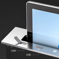 Moniteur LCD motorisé escamotable OEM 15,6 17,3 21,5 pouces pour système de salle de conférence, moniteur LCD de bureau escamotable motorisé