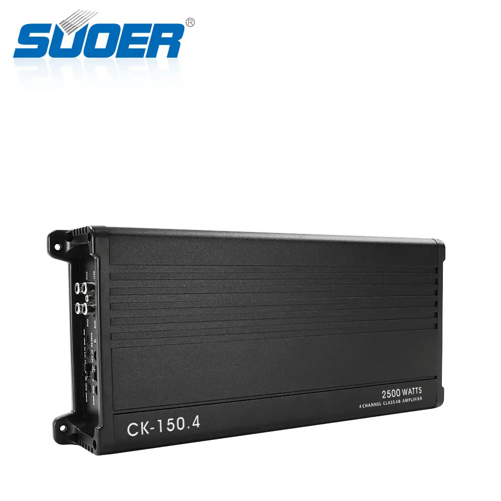 Suoer CK-150.4 Kelas Ab, Modul Penguat Daya 2500W Kekuatan Tinggi 4 Saluran Desain Modern Mobil