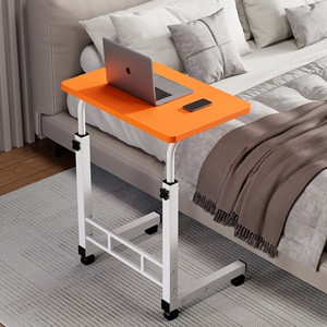 <span class=keywords><strong>Table</strong></span> de chevet réglable en hauteur sur roulettes, support pliable pour ordinateur portable, pour le petit-déjeuner au lit, la lecture et le travail de bureau - Product Image 3