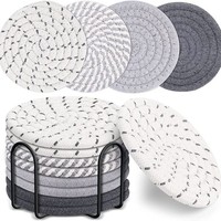 Set de table artisanal en corde de coton avec isolation thermique en tissu pour bols, casseroles, assiettes et plateaux