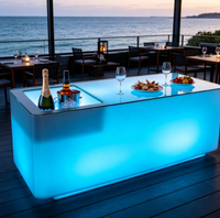 Meubles LED pour usage commercial, table LED RGB pour fête, table de bar avec seau à glace, table d'extérieur pour bar à domicile, fête, boîte de nuit, événement