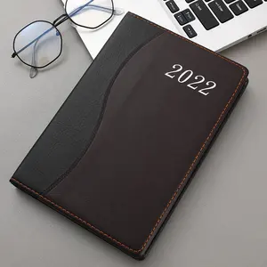 Cubierta de cuero A5 para diario, cuaderno de cuero ecológico personalizado, planificador de tiempo 2023, con logotipo de plata caliente, 365