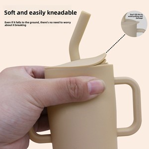 Gobelet à <span class=keywords><strong>bec</strong></span> de canard en silicone pour bébés et enfants de plus de 6 mois, résistant aux chutes et aux risques d'étouffement, pour apprendre à boire - Product Image 2