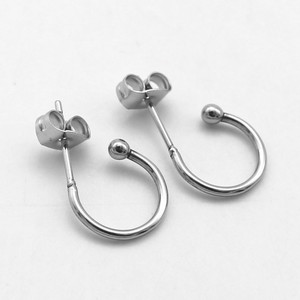 Pendientes de aro de acero de titanio yunnique, diseño geométrico en forma de luna para hombres y mujeres, joyería de moda - Product Image 5