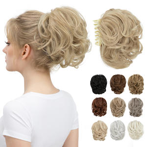Accessoire capillaire pour queue de cheval, perruque, pince à cheveux, cheveux synthétiques bouclés et volumineux, réglable, pour le commerce international Europe États-Unis, usage domestique - Product Image 1