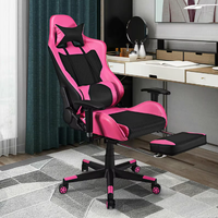 More Design Stuff Fauteuil de bureau pivotant confortable et réglable en hauteur pour ordinateur de course et jeu avec repose-pieds