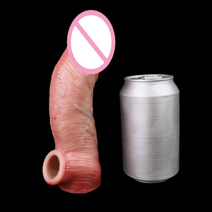 Préservatif réutilisable en silicone de 8 pouces de long avec points en relief internes, anneau pénien, manchon d'agrandissement du pénis, jouets pour retarder l'éjaculation - Product Image 3