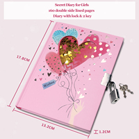 Großhandel A5 Mädchen Hardcover Notizbücher mit Fadenbindung, Schloss und Schlüssel