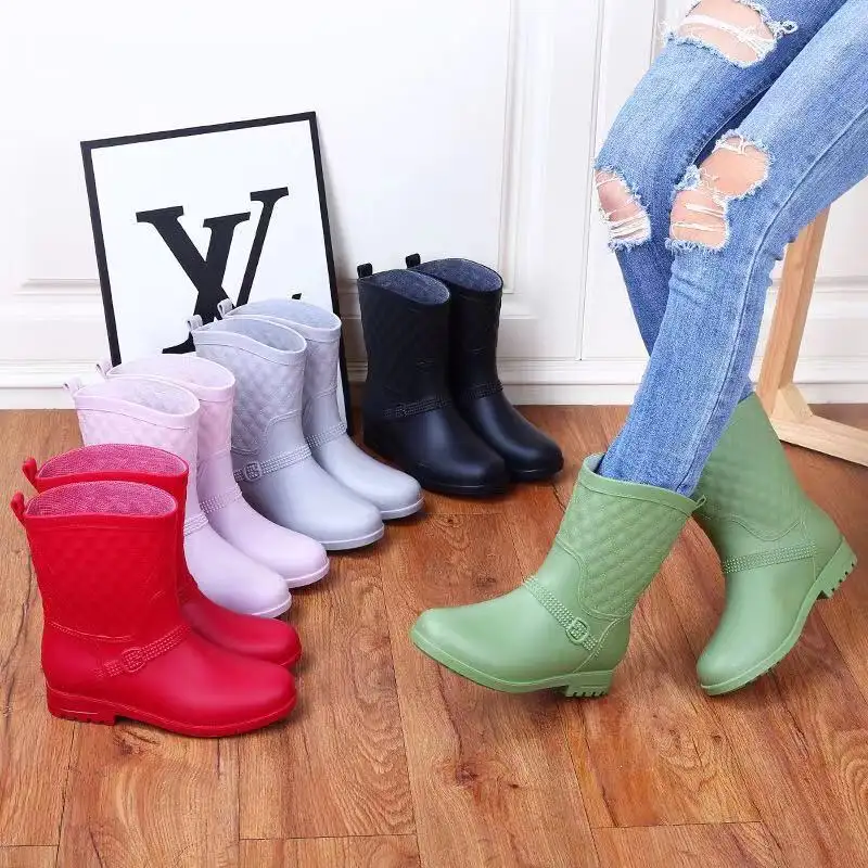 Botas de lluvia antideslizantes para mujer, botas a la moda, impermeables, el precio más barato