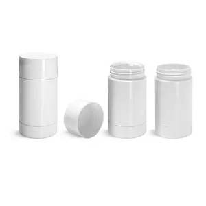 Tubos de desodorante de 75 gramas, estilos brancos, torção, com tampas e discos de parafuso branco