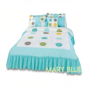 Edredón doble Mary Blue con 2 almohadas y 2 fundas de almohada con diseño de lunares, ropa de cama para el hogar de estilo moderno para todas las estaciones - Product Image 1