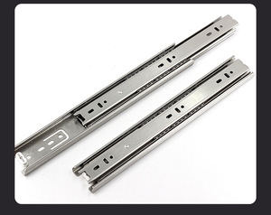 Selected stainless steel <b>slide</b> rail rebound silent guide rail buffer damping silent cabinet drawer three-section track - Product Image 2