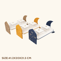Collection Ramadan 2027 : Ensemble de plateaux en acrylique avec plateau enveloppé de cuir, deux boîtes en acrylique, poignées dorées et supports latéraux en forme de croissant