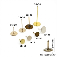 Clous décoratifs pour meubles à tête plate, clous de rembourrage, or, argent, bronze antique, canapé, chaise, bois, goujon, épingle à tête plate, attache métallique