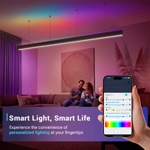 nhà thông minh <span class=keywords><strong>LED</strong></span> <span class=keywords><strong>RGB</strong></span> tuyến tính chiếu sáng kiến trúc Điều khiển Wifi Mặt dây chuyền nhôm lên/xuống chiếu sáng thông minh - Product Image 2