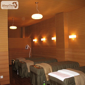 Texture de grain de bois de <span class=keywords><strong>bambou</strong></span> décoratif Panneau mural en PVC à emboîtement écologique pour hôtel Imperméable ignifuge - Product Image 3