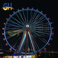Grande Roue Géante Commerciale de 128 m avec Cabine Gondole de Luxe, Support pour Logo Personnalisé, pour Manèges de Parc d'Attractions Extérieur