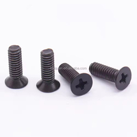 Vis en acier inoxydable noir M6 M8 M10 M12 en stock, vis à tête plate Phillips 304