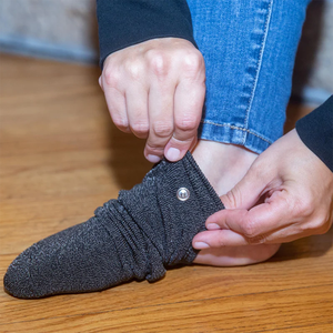 Chaussettes de thérapie de mise à la terre unisexe pour femmes et hommes avec fil d'argent conducteur, chaussures de mise à la terre pour un soulagement calme et un <span class=keywords><strong>bien</strong></span>-être - Product Image 5
