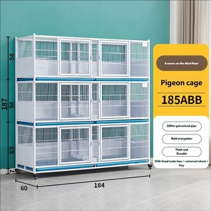 Cage à pigeons multi-niveaux en acier galvanisé de qualité supérieure, <span class=keywords><strong>anti</strong></span>-évasion, avec système de sécurité renforcé <span class=keywords><strong>anti</strong></span>-fouines, pour l'exposition commerciale de pigeons - Product Image 2