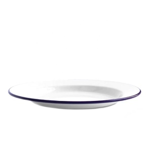 Ensembles de <span class=keywords><strong>vaisselle</strong></span> incassables personnalisés en gros, assiettes en <span class=keywords><strong>acier</strong></span> en émail uni pour la nourriture - Product Image 3
