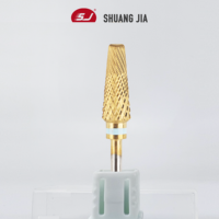 SHUANGJIA Embouts de manucure professionnels en carbure de tungstène plaqué titane, trois granulométries en un, pour une manucure sécurisée