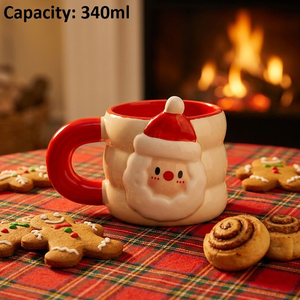 Taza de Cerámica de Santa Claus para Navidad, 340 ml, Diseño de Dibujos Animados, Resistente al Calor, para Café, para Fiestas en Casa - Product Image 1