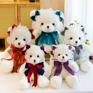 Buona qualità prezzo economico Lolita nastro di seta colorato farcito peluche orsacchiotto giocattoli per regali di natale di compleanno