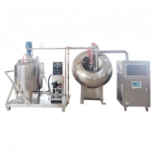 70-150kg por lote Pasas Fruta seca Almendra Cacahuete Máquina <span class=keywords><strong>de</strong></span> nueces recubiertas <span class=keywords><strong>de</strong></span> chocolate con <span class=keywords><strong>enfriador</strong></span> <span class=keywords><strong>de</strong></span> aire y tanque rociador <span class=keywords><strong>de</strong></span> chocolate - Product Image 3