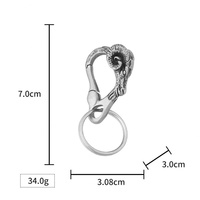 Llaveros al por mayor de fábrica, llaveros de acero inoxidable, accesorios de joyería metálica, grabado de logotipo de marca, diseño de cabra