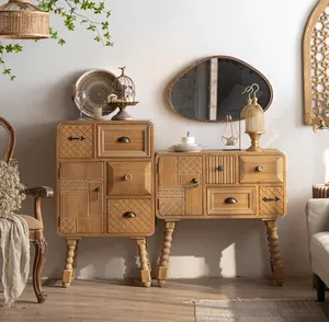 Vente de meubles vintage, armoire à tiroirs en bois massif, commode en pin pour le salon