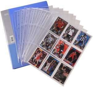 9 bolsillo Photocard de béisbol del deporte de la tarjeta mangas para 3 Ring Binder de plástico transparente Tarjeta de protectores de página de la hoja