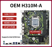 Nouvelle carte mère d'ordinateur de bureau verte H310M-A, MOBO de bureau LGA1151, double DDR4, prise en charge VGA, 8e/9e génération, M2 H310 pour PC