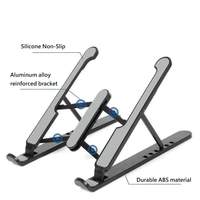 Support de tablette portable universel pliable réglable en ABS et silicone, support d'ordinateur portable avec tige de soutien en alliage d'aluminium renforcé