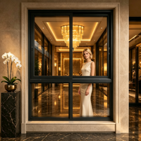 Fenêtre coulissante en PVC à 5 chambres de 1,9 mm avec bride, certifiée Energy Star par BSI, pour cabine, double vitrage à haute efficacité énergétique