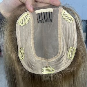 Adorno de encaje listo para enviar, encaje suizo de cabello humano con adorno de <span class=keywords><strong>pelo</strong></span> tejido para mujer, adorno de encaje alineado con cutícula virgen europea - Product Image 5