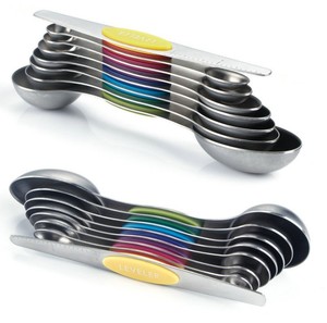 <span class=keywords><strong>Amazon</strong></span> Hot sale Measuring Tool Set Of 6pcs Stackable Stainless Steel Magnetic Measuring Spoon with lever - Product Image 6
