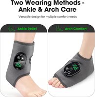 Coussin chauffant pour la cheville avec 6 niveaux de chaleur et 3 modes de vibration, masseur sans fil 3 en 1 pour la cheville, le pied et le mollet pour soulager la douleur