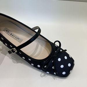 Chaussures plates Mary Jane légères à bout carré et à pois, style rétro français, pour <span class=keywords><strong>femme</strong></span>, idéales pour l'été - Product Image 4