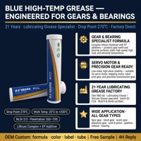 Grasa para Engranajes de Alta Temperatura Azul, Cartucho de 400g, NLGI 2 3, Punto de Fluidez 270C, para Servomotor, Caja de Engranajes, Rodamientos de Robot, REACH, RoHS |   OEM Personalizado