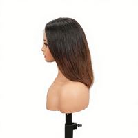 Perruque Courte Bob Grade 12A en Gros, Cheveux Brésiliens Vierges pour Perruques Lace Front, Noire Double Drawn 100% Cheveux Humains 180%