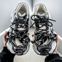 Nouvelles baskets décontractées pour hommes en maille avec semelle épaisse, chaussures de papa tendance, respirantes, antidérapantes, confortables et durables pour l'automne