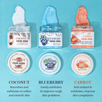 Olie-control exfoliërende ijsroommassage textuur natuurlijke biologische gezichts scrub witmakende suiker fruit geklopt gezichts scrub voor alle huidtypen
