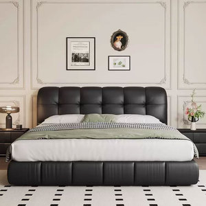 French Design Upholstered Storage Platform 4 Drawer <b>Bed</b> King Size <b>Bed</b> Luxury Italian Leather Storage <b>Bed</b> 671 Soft <b>Padded</b> <b>Bed</b> 671 - Product Image 4